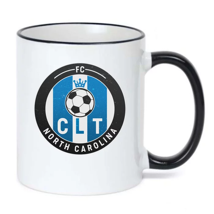 Distressed Charlotte North Carolina CLT Soccer Jersey Black Color Changing Mug