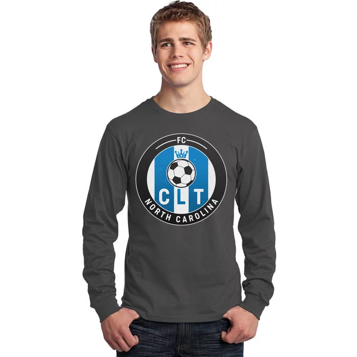 Distressed Charlotte North Carolina CLT Soccer Jersey Tall Long Sleeve T-Shirt