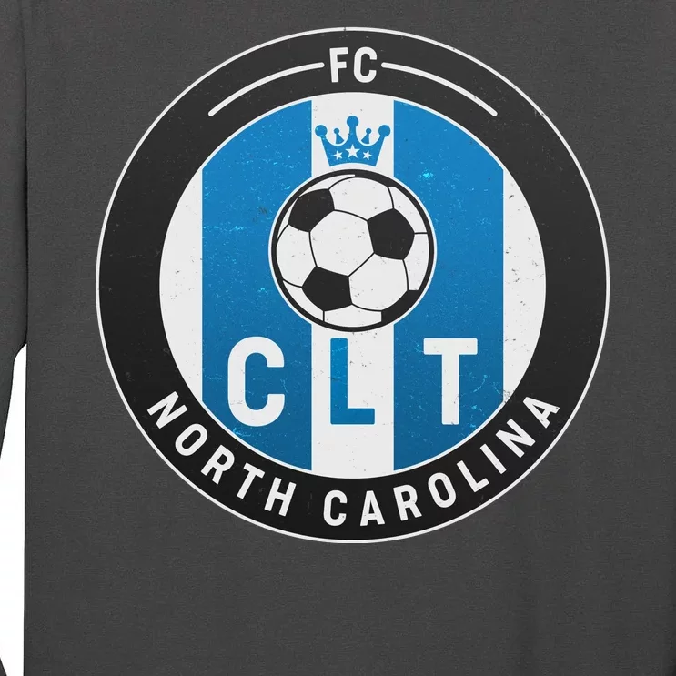 Distressed Charlotte North Carolina CLT Soccer Jersey Tall Long Sleeve T-Shirt