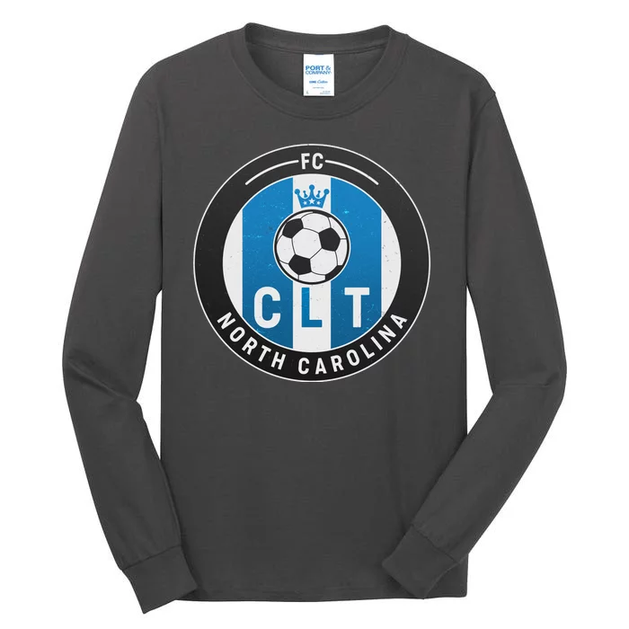 Distressed Charlotte North Carolina CLT Soccer Jersey Tall Long Sleeve T-Shirt