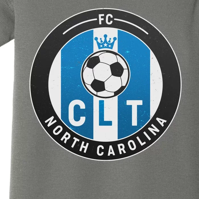 Distressed Charlotte North Carolina CLT Soccer Jersey Baby Bodysuit