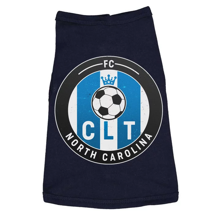 Distressed Charlotte North Carolina CLT Soccer Jersey Doggie Tank