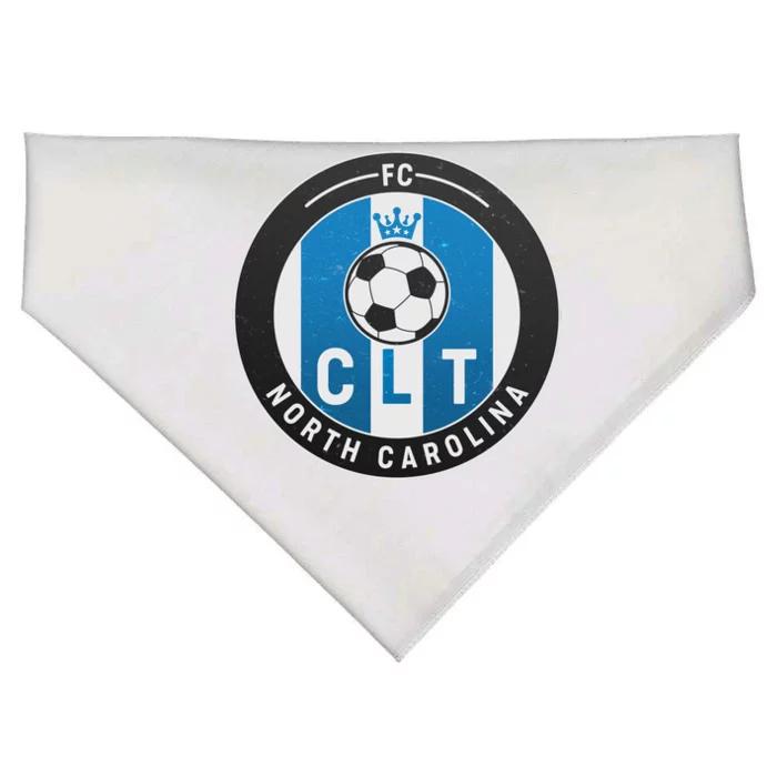 Distressed Charlotte North Carolina CLT Soccer Jersey USA-Made Doggie Bandana