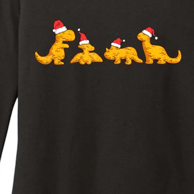 Dino Chicken Nuggets Funny Dinosaur Shape Nuggets Christmas Womens CVC Long Sleeve Shirt