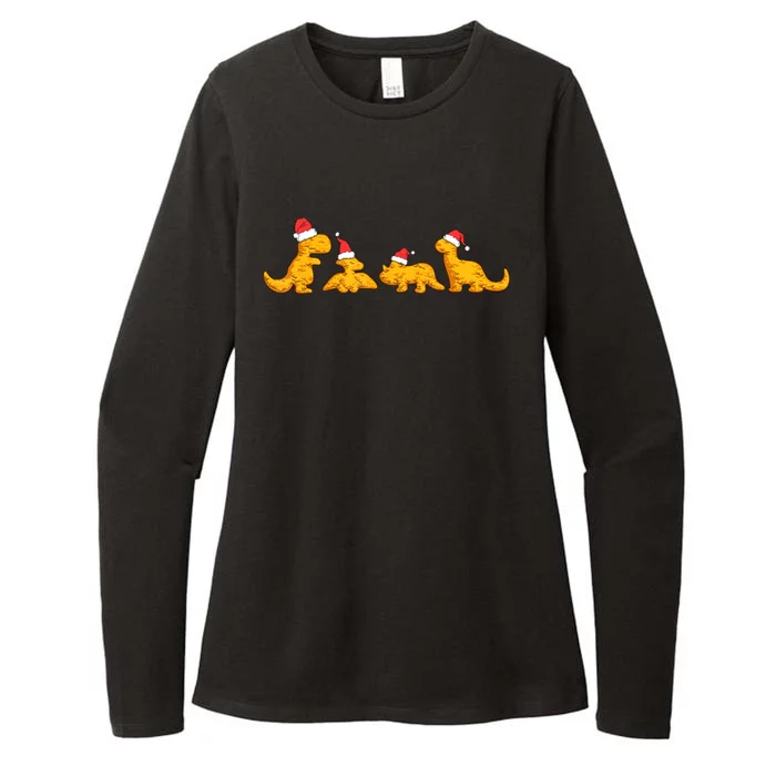 Dino Chicken Nuggets Funny Dinosaur Shape Nuggets Christmas Womens CVC Long Sleeve Shirt