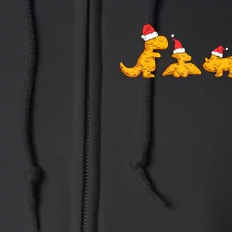 Dino Chicken Nuggets Funny Dinosaur Shape Nuggets Christmas Full Zip Hoodie