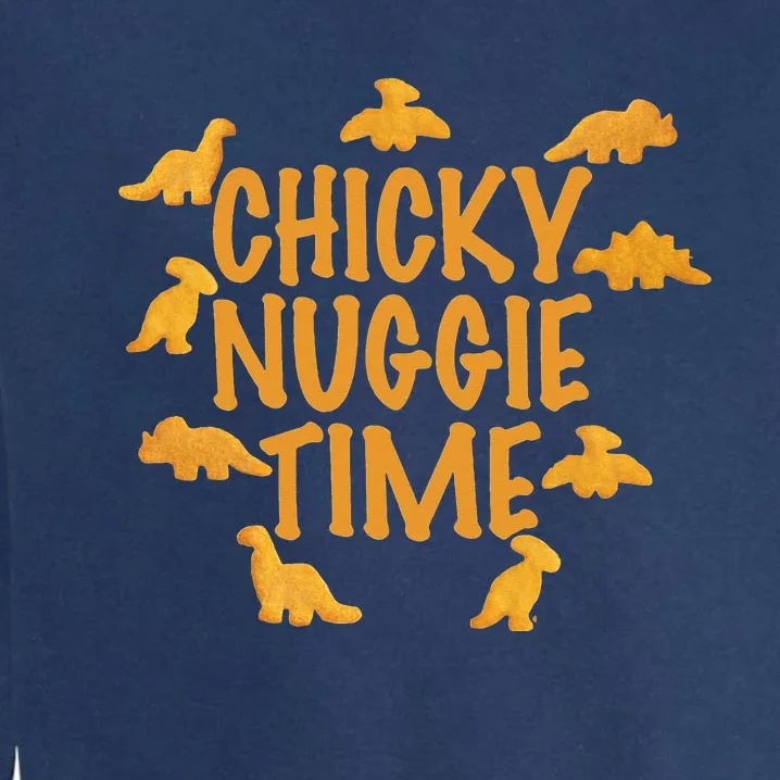 Dino Chicken Nugget Funny Dinosaur Shape Nuggets Garment-Dyed Sweatshirt