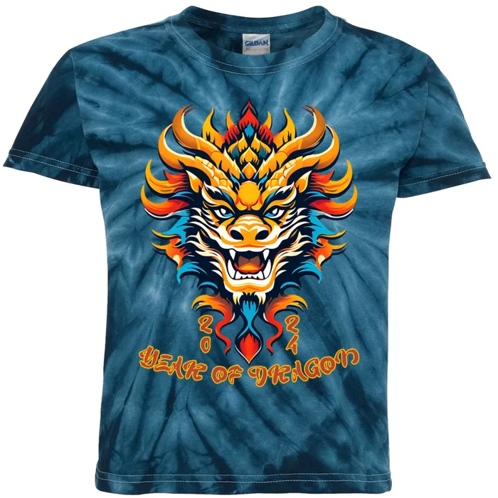 Dragon Chinese New Year 2024 Kids Tie-Dye T-Shirt