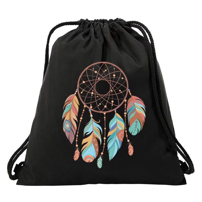 Dream Catcher Native American Feathers Tribal Dreamcatcher Drawstring Bag