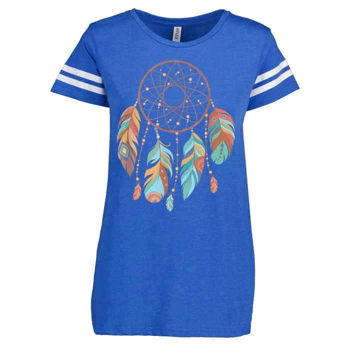 Dream Catcher Native American Feathers Tribal Dreamcatcher Enza Ladies Jersey Football T-Shirt