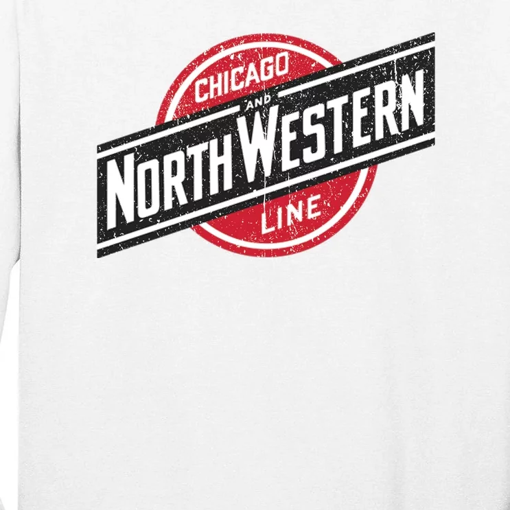 Defunct Chicago North Western Line Rustic Style Tall Long Sleeve T-Shirt