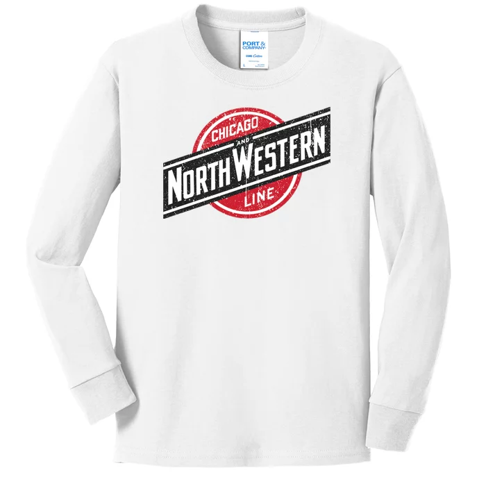 Defunct Chicago North Western Line Rustic Style Kids Long Sleeve Shirt