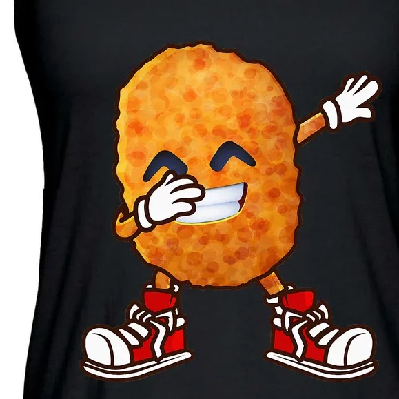 Dabbing Chicken Nuggets Design Ladies Essential Flowy Tank