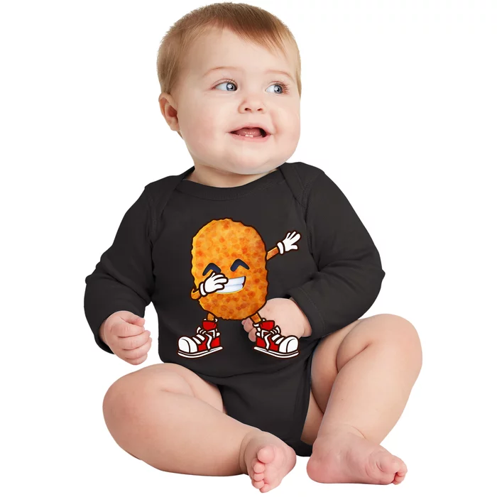 Dabbing Chicken Nuggets Design Baby Long Sleeve Bodysuit