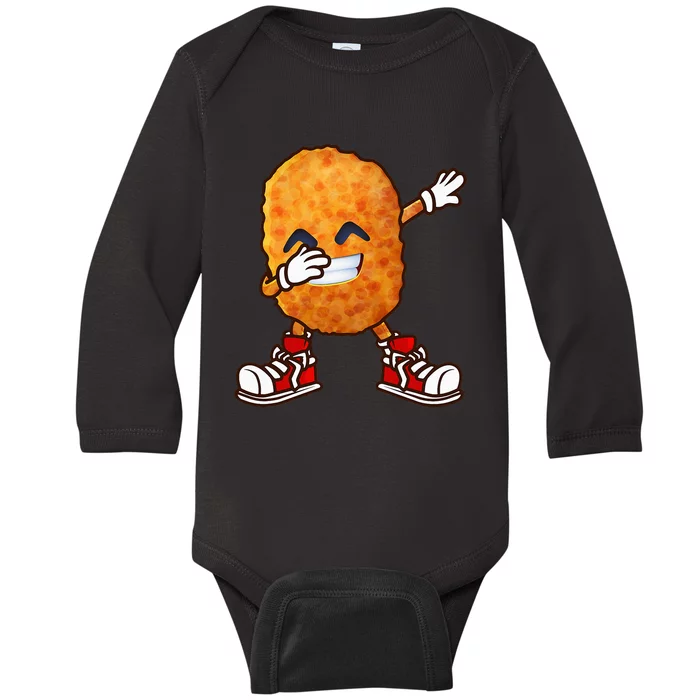 Dabbing Chicken Nuggets Design Baby Long Sleeve Bodysuit