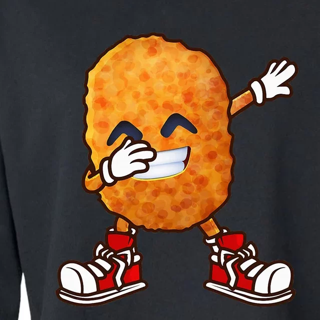 Dabbing Chicken Nuggets Design Cropped Pullover Crew