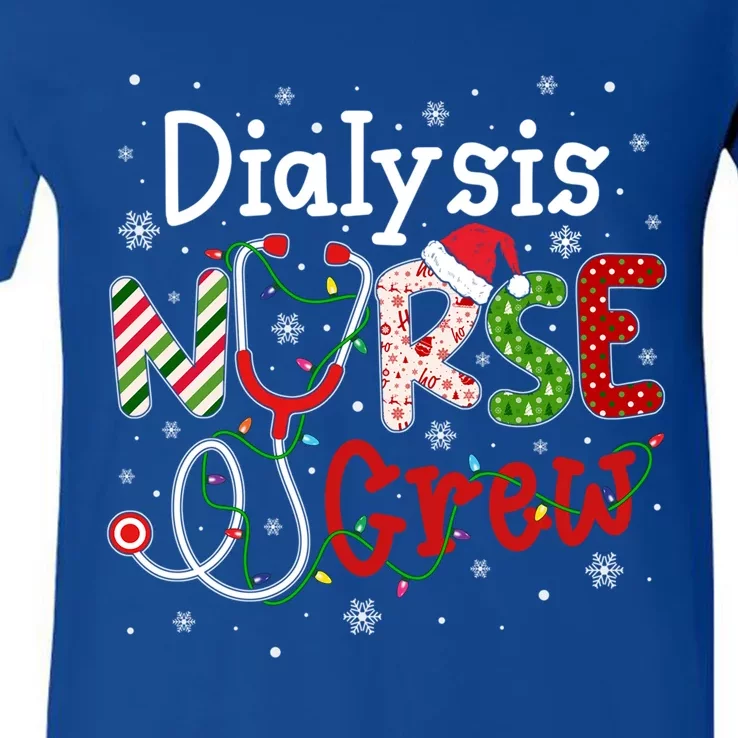 Dialysis Christmas Nurse Crew Nursing Christmas Pattern Gift V-Neck T-Shirt