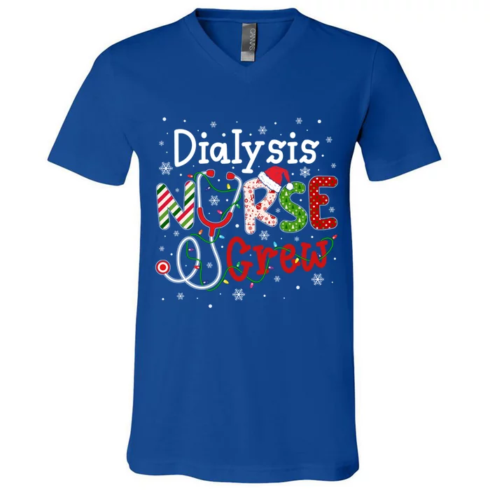 Dialysis Christmas Nurse Crew Nursing Christmas Pattern Gift V-Neck T-Shirt