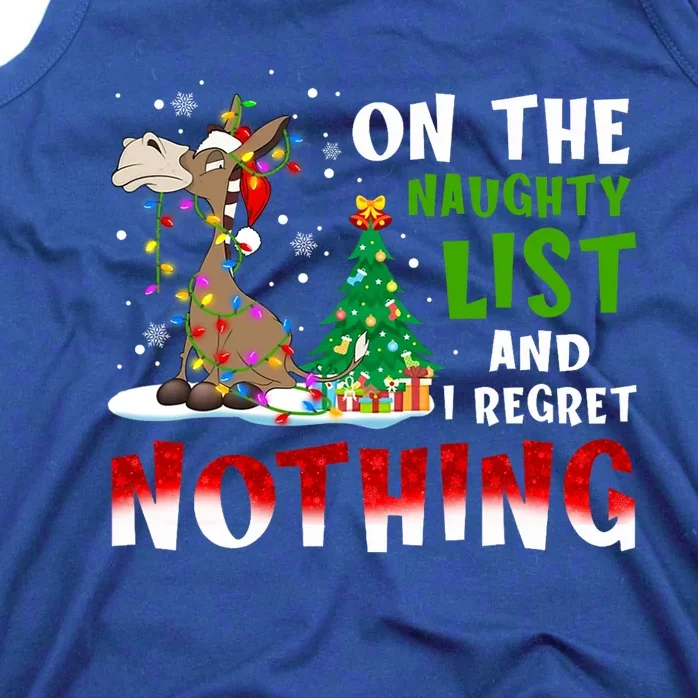 Donkey Christmas On The Naughty List And I Regret Nothing Tank Top