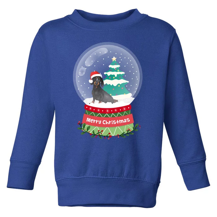 Dachshund Christmas Ornats Crystal Ball Snowy Xmas Tree Meaningful Gift Toddler Sweatshirt