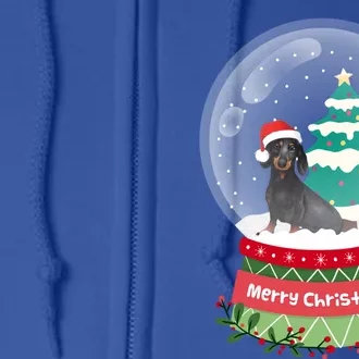 Dachshund Christmas Ornats Crystal Ball Snowy Xmas Tree Meaningful Gift Full Zip Hoodie