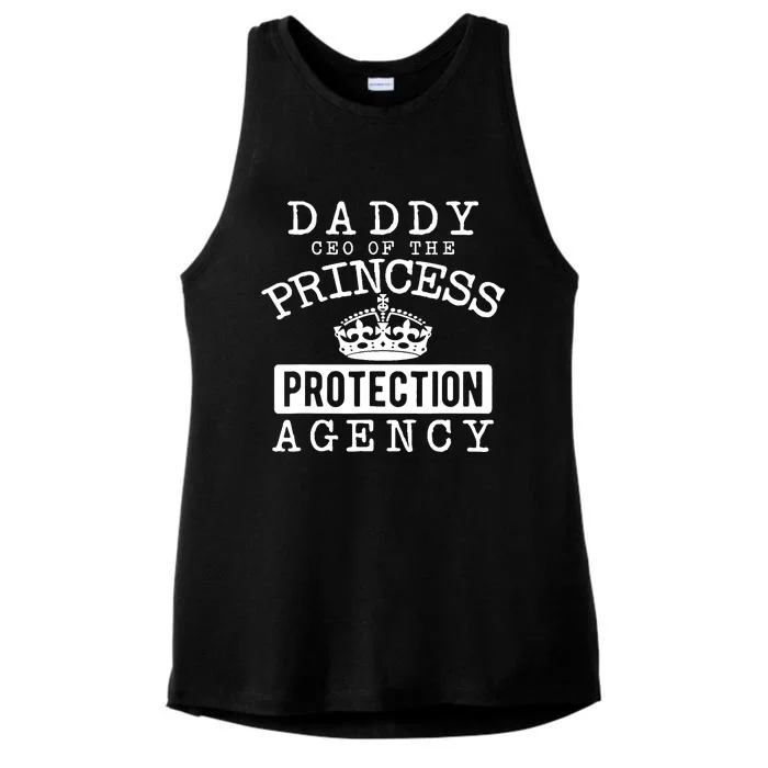 Daddy CEO Of The Princess Protection Agency Ladies Tri-Blend Wicking Tank