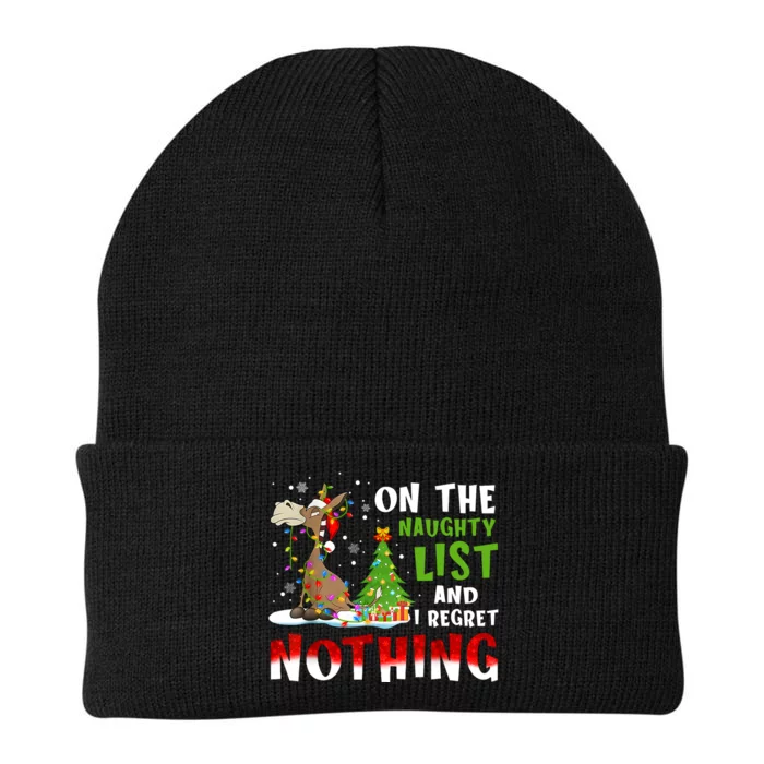 Donkey Christmas On The Naughty List And I Regret Nothing Knit Cap Winter Beanie