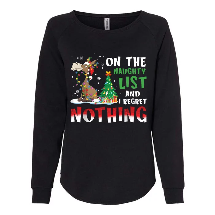 Donkey Christmas On The Naughty List And I Regret Nothing Christmas Womens California Wash Sweatshirt