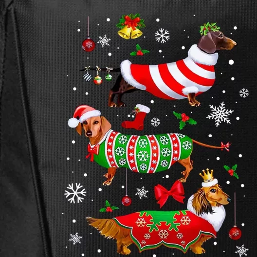 Dachshund Christmas Ornaments Santa Hat Dog Lovers Ugly Xmas City Backpack