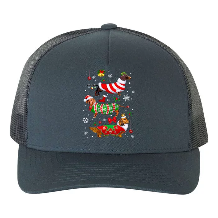 Dachshund Christmas Ornaments Santa Hat Dog Lovers Ugly Xmas Yupoong Adult 5-Panel Trucker Hat