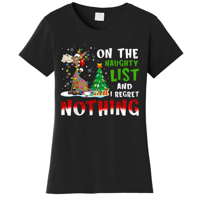 Donkey Christmas On The Naughty List And I Regret Nothing Women's T-Shirt