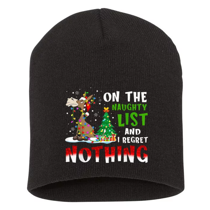 Donkey Christmas On The Naughty List And I Regret Nothing Short Acrylic Beanie