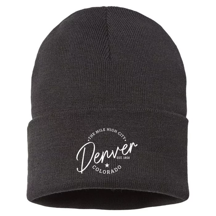 Denver Colorado Pride Mile High City Est. 1858 Denver Sustainable Knit Beanie