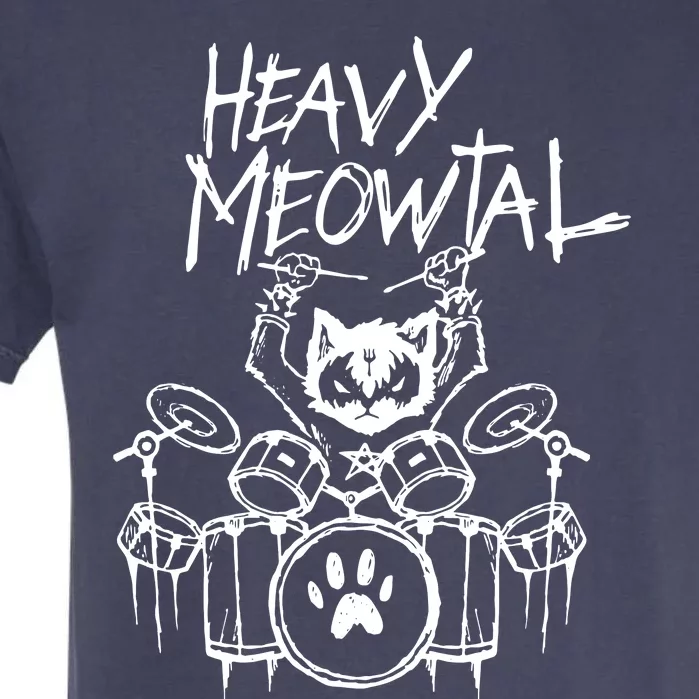 Drummer Cat Playing Drum Garment-Dyed Heavyweight T-Shirt