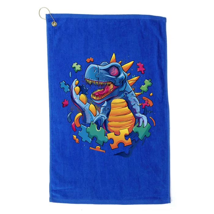 Dinosaur Colorful Puzzle Pieces Platinum Collection Golf Towel