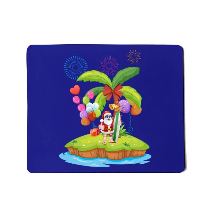 Decorated Christmas Palm Tree Tropical Xmas Coconut Lights Gift Mousepad