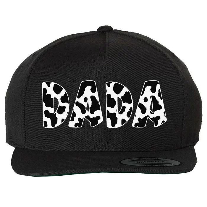 Dada Cow Print Cow Pattern Fathers Day Wool Snapback Cap