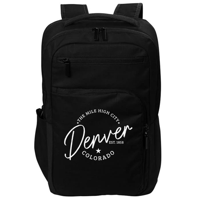 Denver Colorado Pride Mile High City Est. 1858 Denver Impact Tech Backpack