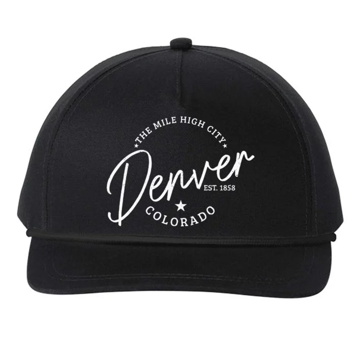 Denver Colorado Pride Mile High City Est. 1858 Denver Snapback Five-Panel Rope Hat