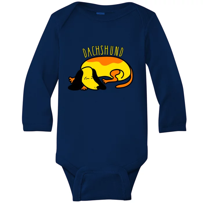 Dachshund Cute Puppy Dog Doggy Lover Gift Baby Long Sleeve Bodysuit