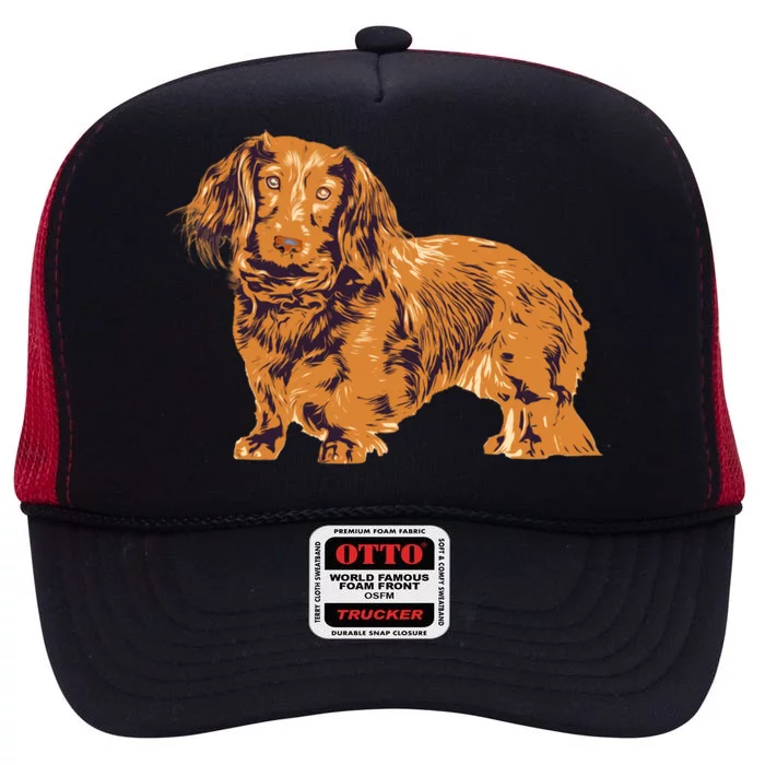 Dachshund Cute Puppy Dog Doggy Lover Gift High Crown Mesh Trucker Hat