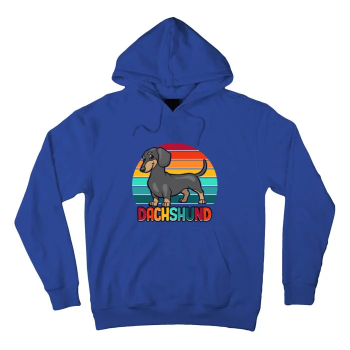 Dachshund Cute Puppy Dog Doggy Lover Retro Sunset Great Gift Tall Hoodie