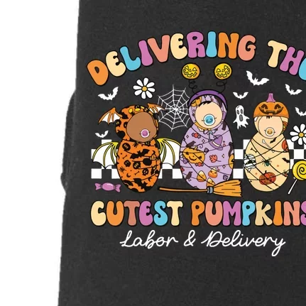 Delivering Cutest Pumpkins Labor Delivery Nurse Halloween Doggie 3-End Fleece Hoodie