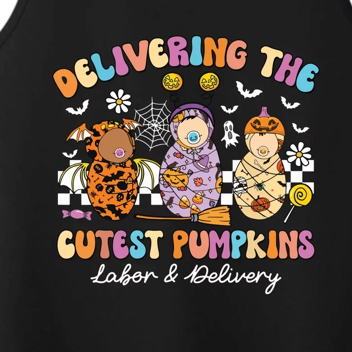 Delivering Cutest Pumpkins Labor Delivery Nurse Halloween Performance Tank