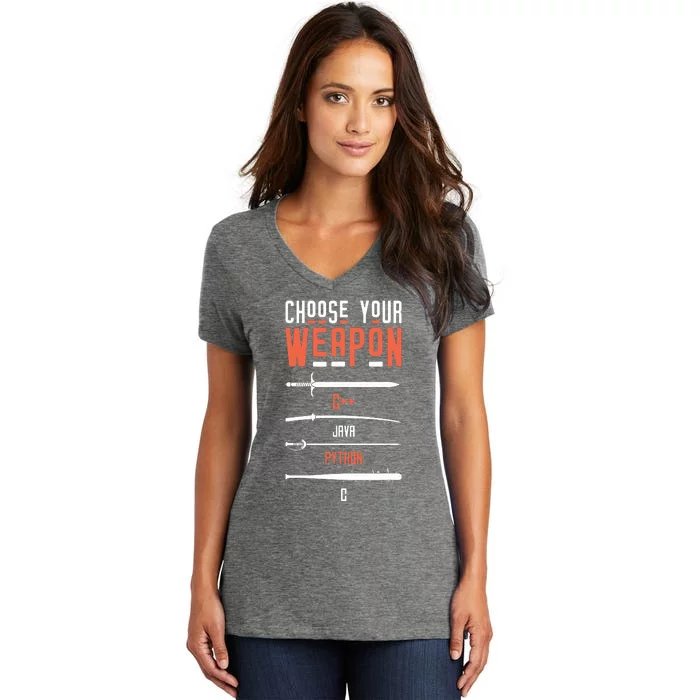 Developer Coder Programming Software Engineer Programmer Women's V-Neck T-Shirt