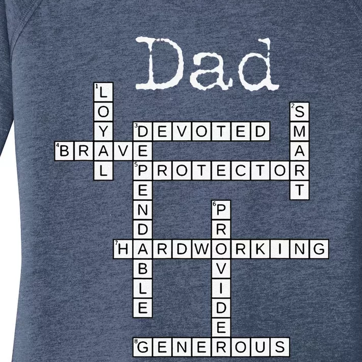 Dad Crossword Puzzle Fathers Day Love Word Games Saying Women's Perfect Tri Tunic Long Sleeve Shirt