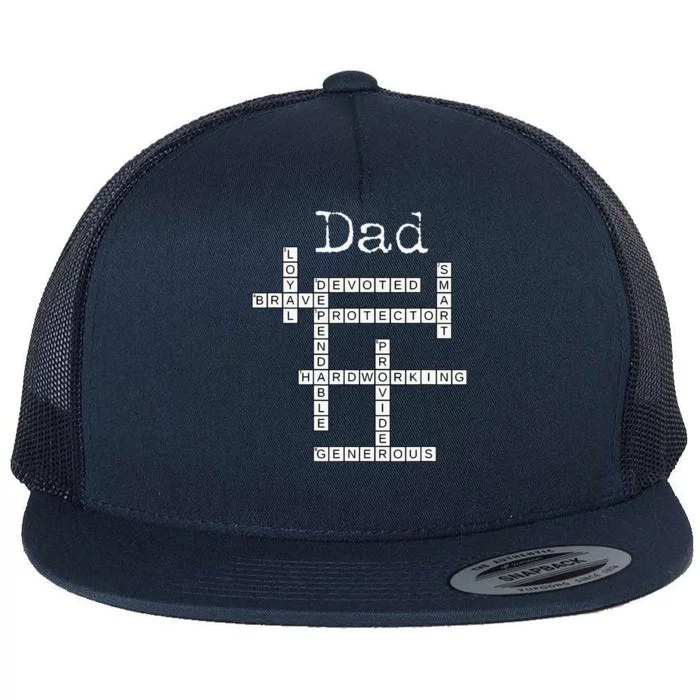 Dad Crossword Puzzle Fathers Day Love Word Games Saying Flat Bill Trucker Hat