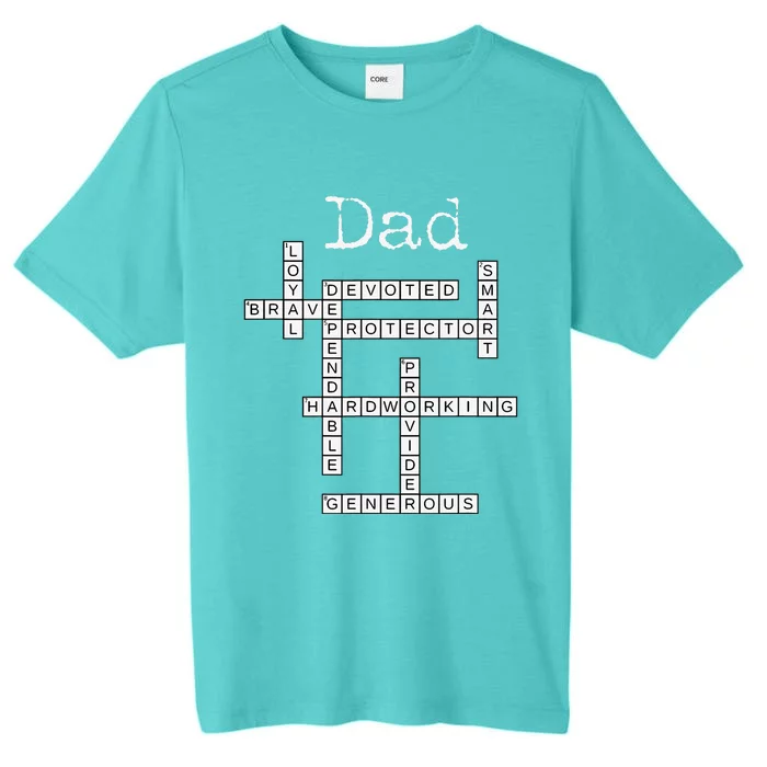 Dad Crossword Puzzle Fathers Day Love Word Games Saying ChromaSoft Performance T-Shirt