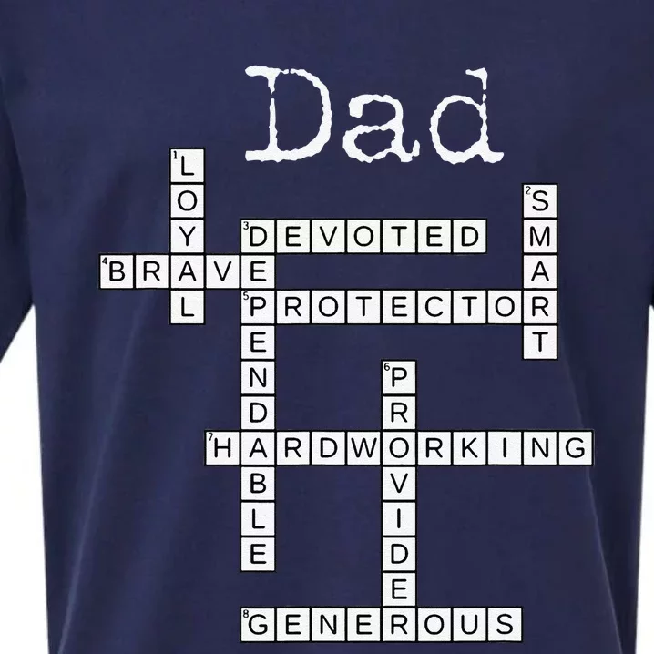 Dad Crossword Puzzle Fathers Day Love Word Games Saying Sueded Cloud Jersey T-Shirt