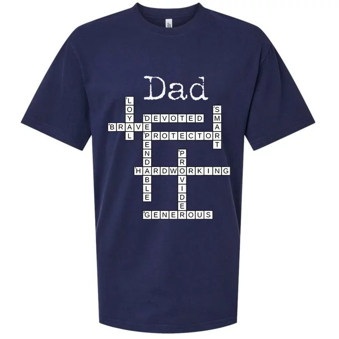 Dad Crossword Puzzle Fathers Day Love Word Games Saying Sueded Cloud Jersey T-Shirt